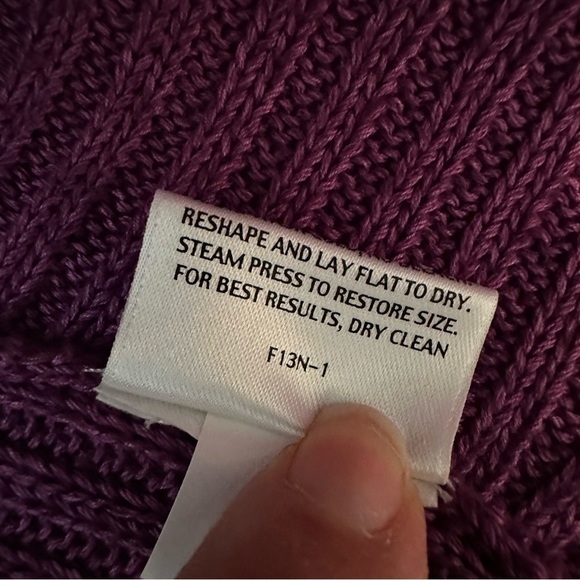 Eileen Fisher Linen Silk Purple Open Front Cardigan Sweater, PS - Picture 7 of 7